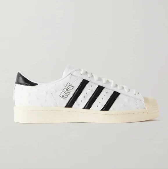 adidas Superstar Embossed Sneaker in White/Black/Cream White at Nordstrom, Size 8